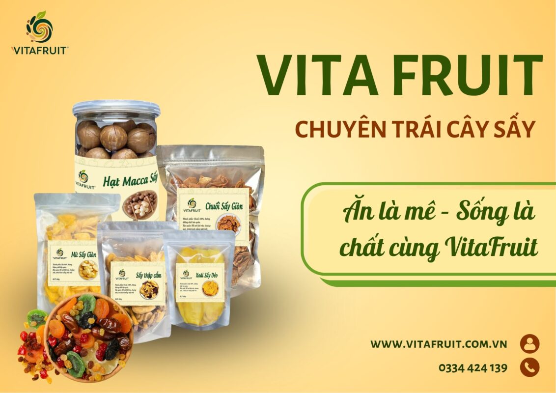 VitaFruit cung cấp trái cây sấy tự nhiên, giàu dinh dưỡng và tươi ngon, giúp bạn duy trì lối sống khỏe mạnh với hương vị tươi mới mỗi ngày.